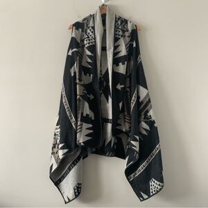 Open Front Cardigan Womens S/M Aztec Southwestern Boho Prairie Tribal Oversized